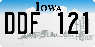 IA license plate DDF121