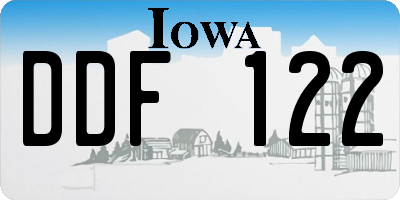 IA license plate DDF122