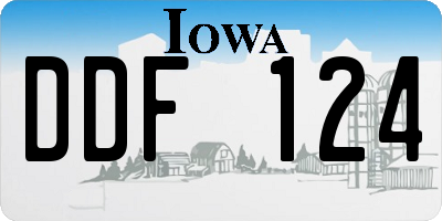 IA license plate DDF124