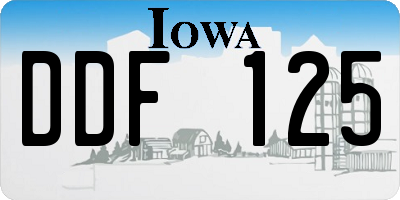 IA license plate DDF125
