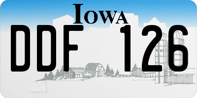 IA license plate DDF126