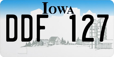 IA license plate DDF127