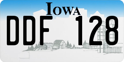 IA license plate DDF128