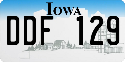 IA license plate DDF129