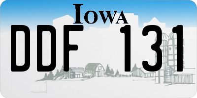 IA license plate DDF131
