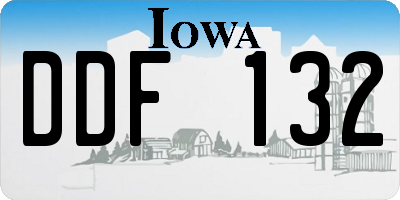 IA license plate DDF132