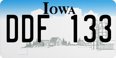 IA license plate DDF133