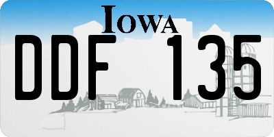 IA license plate DDF135