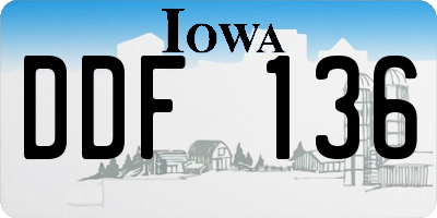 IA license plate DDF136