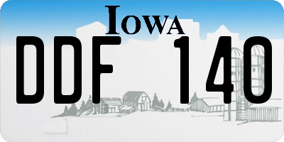 IA license plate DDF140