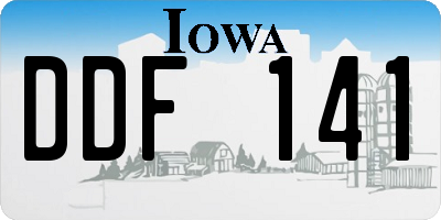 IA license plate DDF141