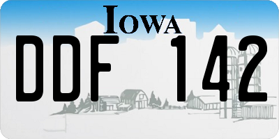 IA license plate DDF142