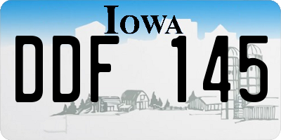 IA license plate DDF145