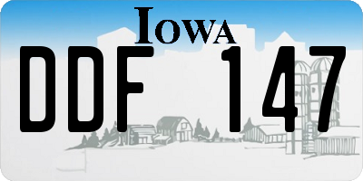 IA license plate DDF147