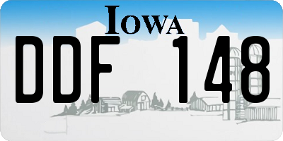 IA license plate DDF148