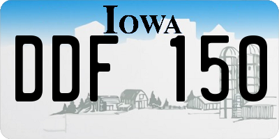 IA license plate DDF150