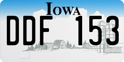 IA license plate DDF153