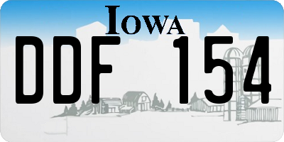 IA license plate DDF154