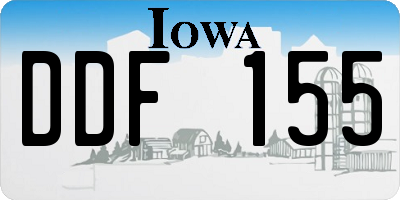 IA license plate DDF155