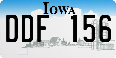 IA license plate DDF156