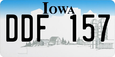 IA license plate DDF157