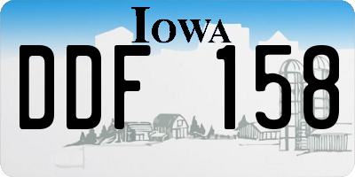 IA license plate DDF158