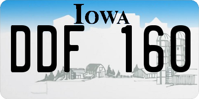 IA license plate DDF160