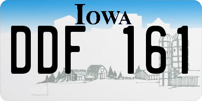 IA license plate DDF161
