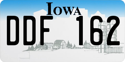 IA license plate DDF162