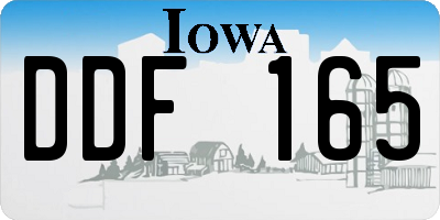 IA license plate DDF165