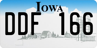 IA license plate DDF166