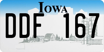 IA license plate DDF167