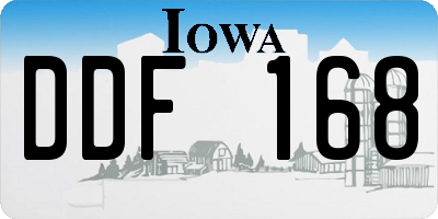 IA license plate DDF168