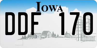 IA license plate DDF170