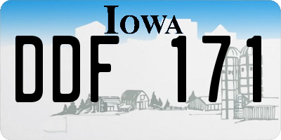IA license plate DDF171