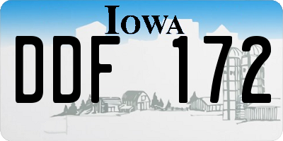 IA license plate DDF172
