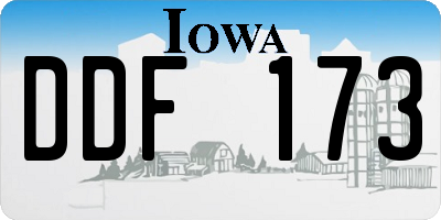 IA license plate DDF173