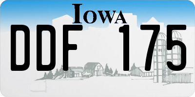 IA license plate DDF175