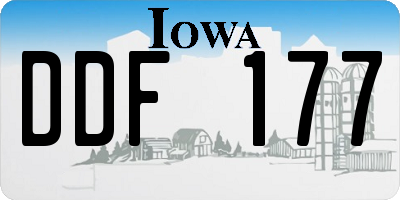IA license plate DDF177