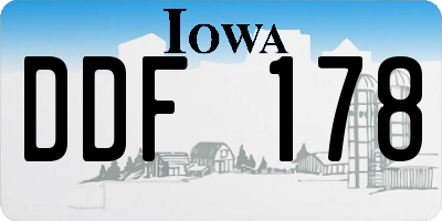 IA license plate DDF178