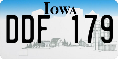IA license plate DDF179