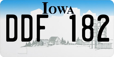 IA license plate DDF182