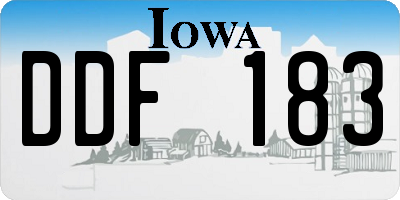 IA license plate DDF183
