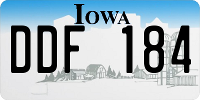 IA license plate DDF184