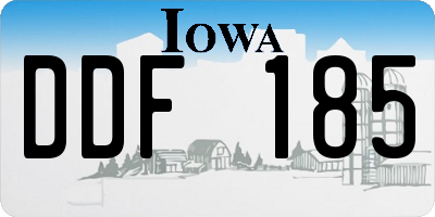 IA license plate DDF185