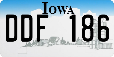 IA license plate DDF186