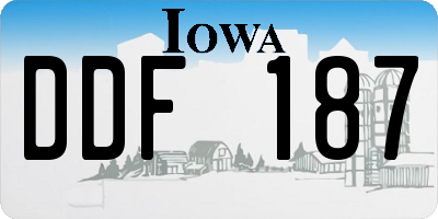 IA license plate DDF187