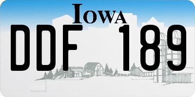 IA license plate DDF189