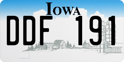 IA license plate DDF191