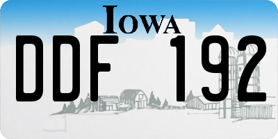 IA license plate DDF192